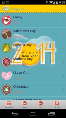 Handcent SMS Skin(New Year 2014) android App screenshot 0